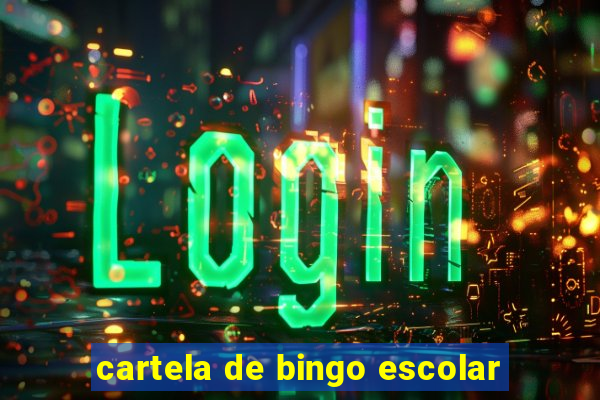 cartela de bingo escolar