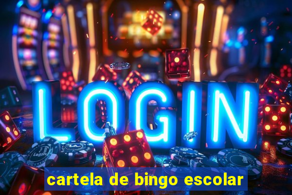 cartela de bingo escolar