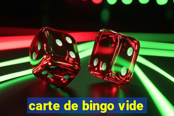 carte de bingo vide