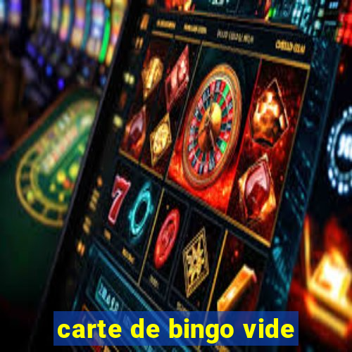 carte de bingo vide