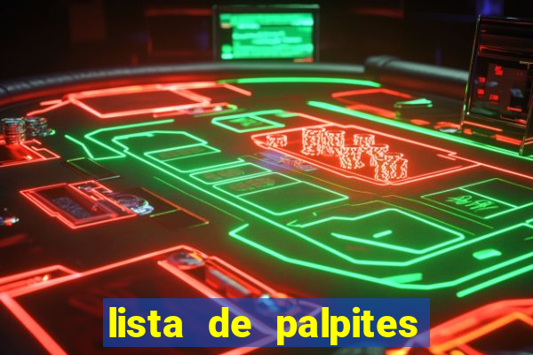 lista de palpites jogos de hoje