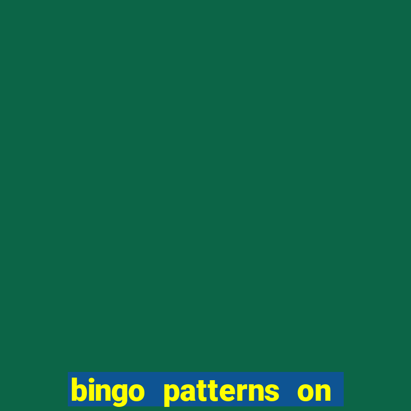 bingo patterns on slot machines