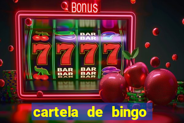 cartela de bingo para preencher