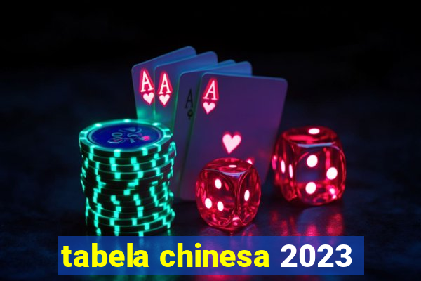 tabela chinesa 2023