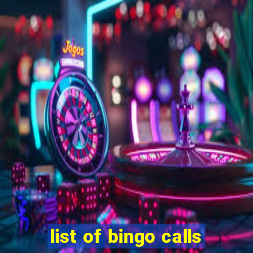 list of bingo calls