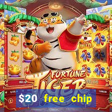 $20 free chip offered by desert nights casino