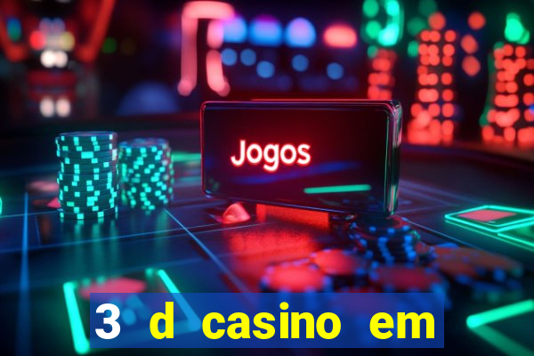 3 d casino em movimento com baralho