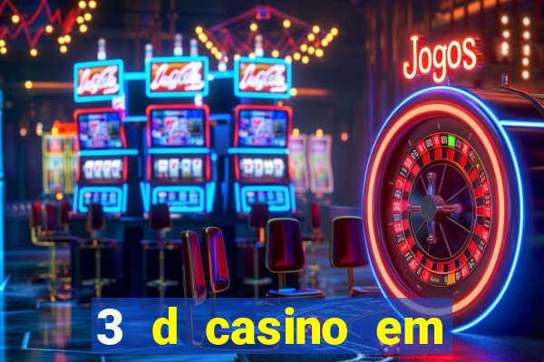 3 d casino em movimento com baralho