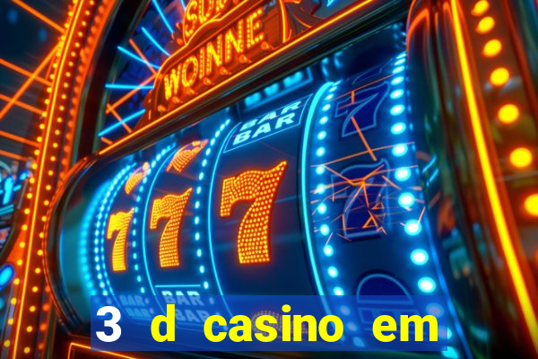 3 d casino em movimento com baralho