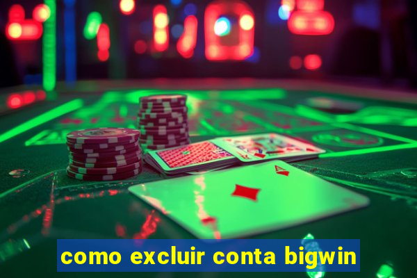 como excluir conta bigwin