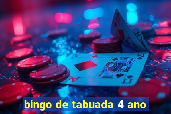 bingo de tabuada 4 ano